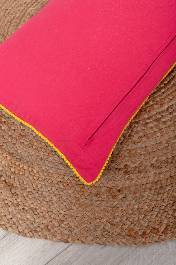 Carraig Donn Coral Geometric Velvet Embroidered Cushion