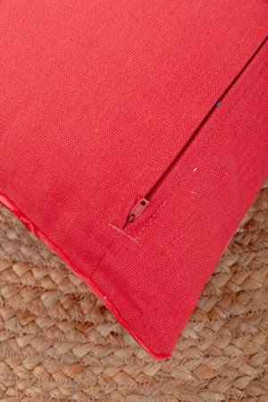 Carraig Donn Coral Velvet Floral Embroidered Cushion