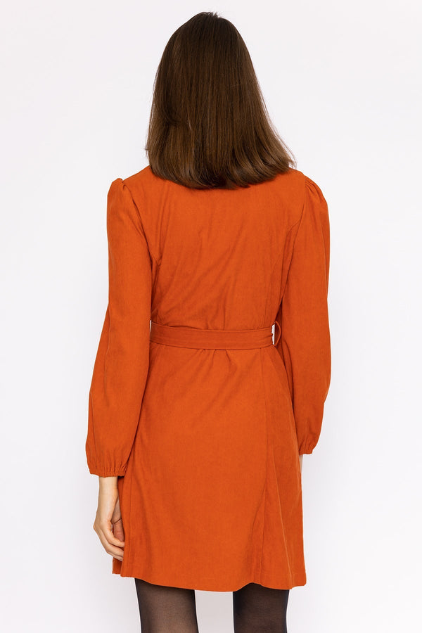 Carraig Donn Cord Mini Dress in Rust