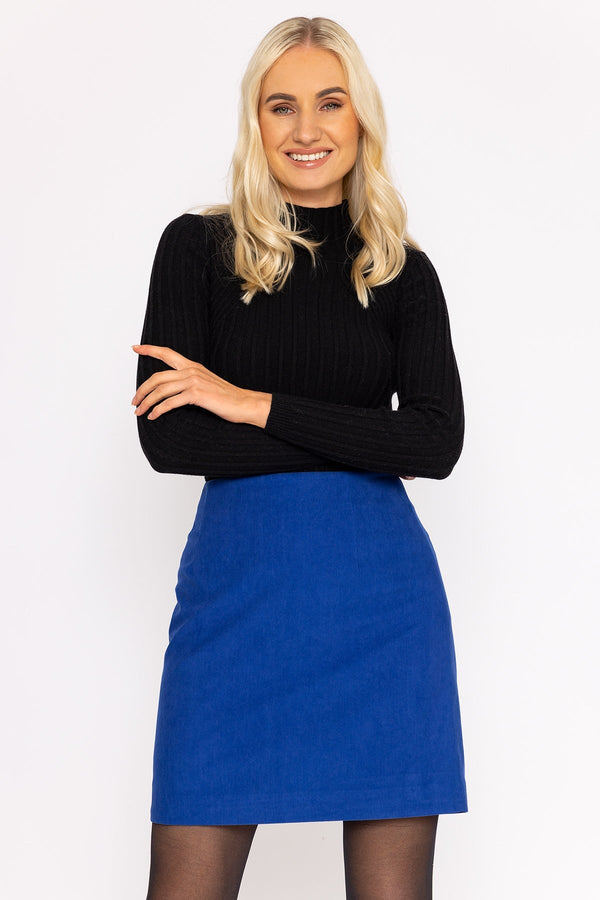 Carraig Donn Cord Mini Skirt in Blue