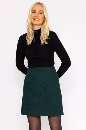 Carraig Donn Cord Mini Skirt in Green