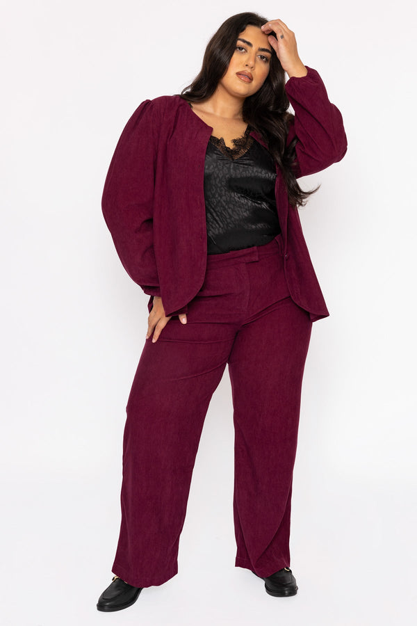 Carraig Donn Cord Wide Leg Pant in Plum