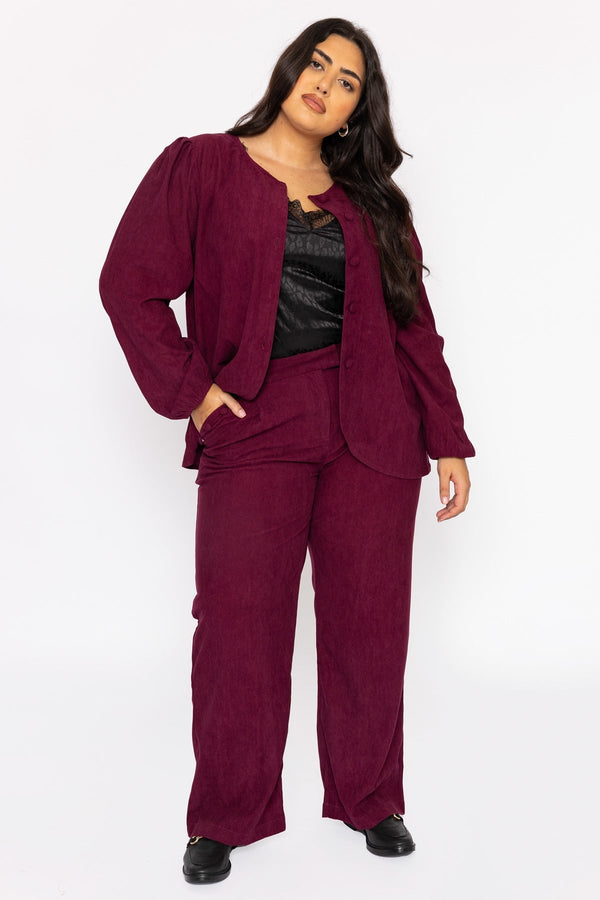 Carraig Donn Cord Wide Leg Pant in Plum