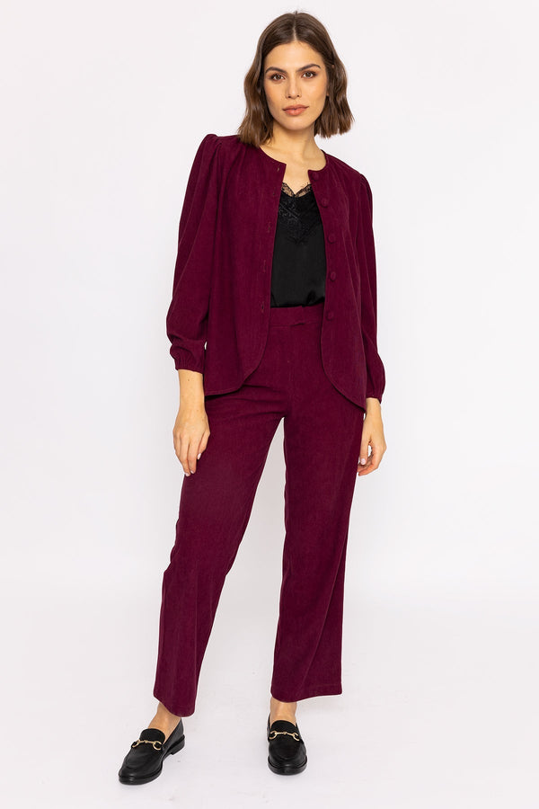 Carraig Donn Cord Wide Leg Pant in Plum