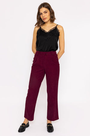 Carraig Donn Cord Wide Leg Pant in Plum