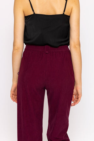 Carraig Donn Cord Wide Leg Pant in Plum