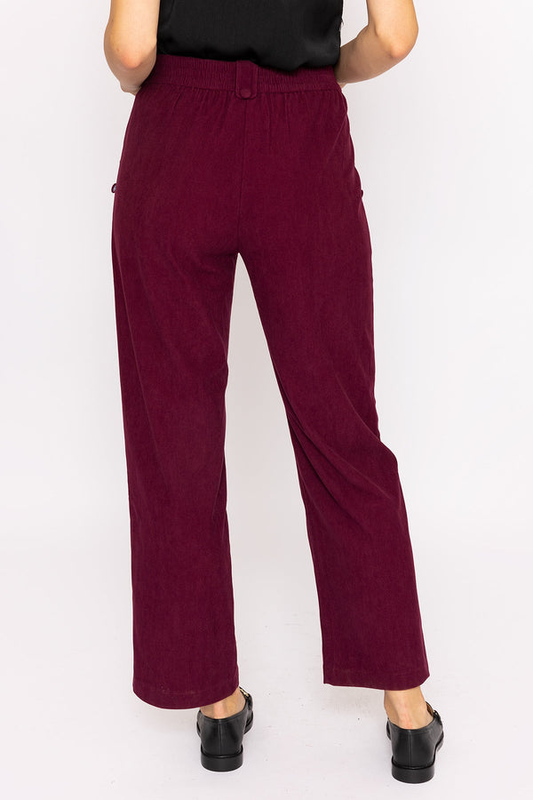 Carraig Donn Cord Wide Leg Pant in Plum