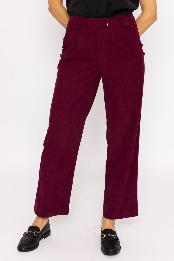 Carraig Donn Cord Wide Leg Pant in Plum