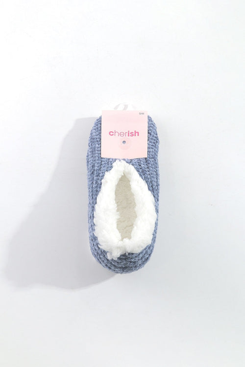 Cosy Knit Slipper Sock in Navy