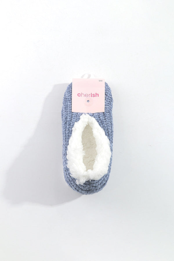 Carraig Donn Cosy Knit Slipper Sock in Navy