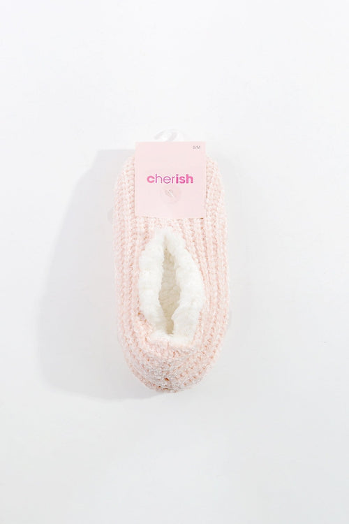 Cosy Knit Slipper Sock in Pink