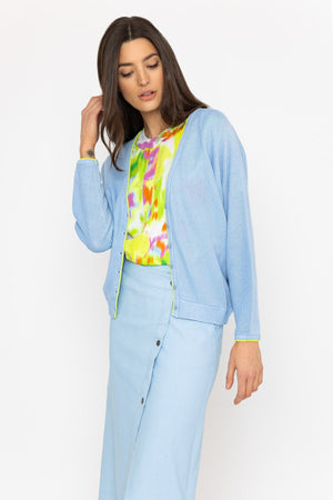 Carraig Donn Cratt Cardigan in Blue