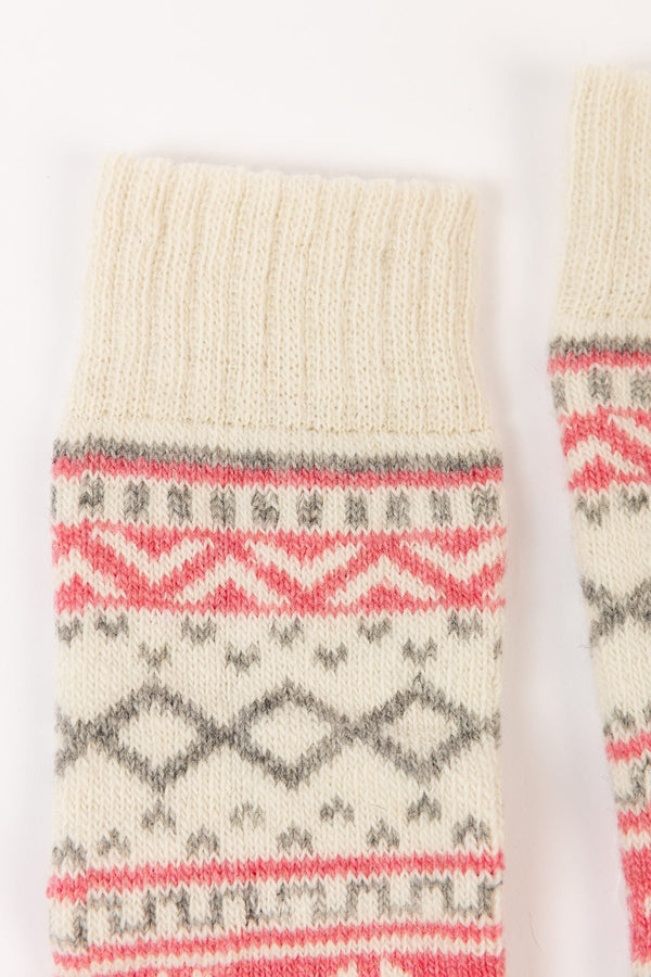 Carraig Donn Cream Fairisle Cosy Socks In Box