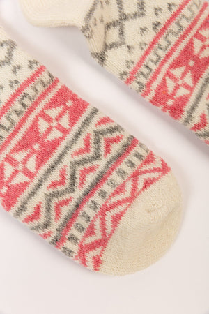Carraig Donn Cream Fairisle Cosy Socks In Box