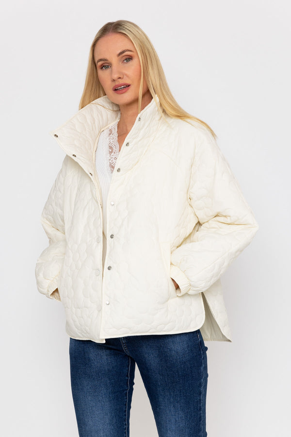 Carraig Donn Cream Floral Quilt Boxy Jacket