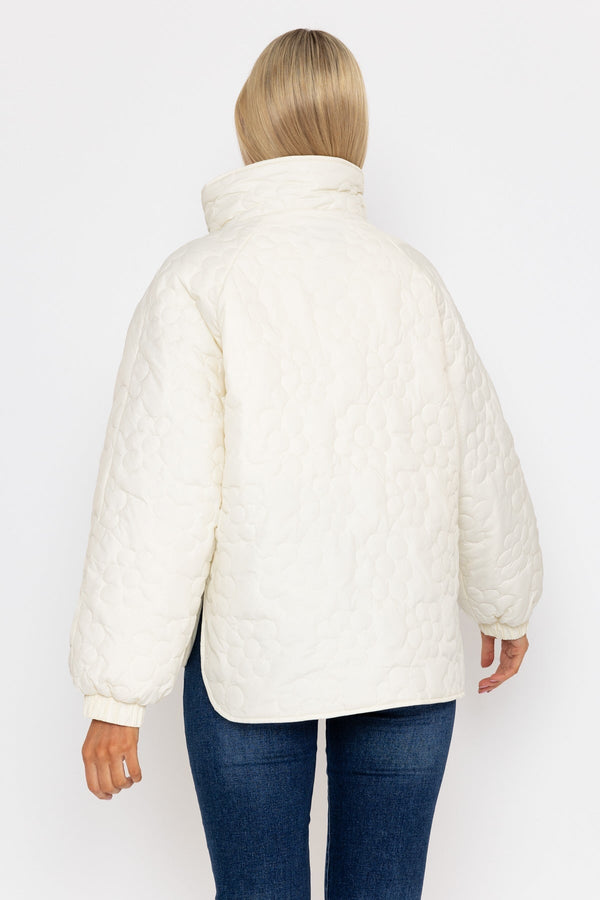 Carraig Donn Cream Floral Quilt Boxy Jacket