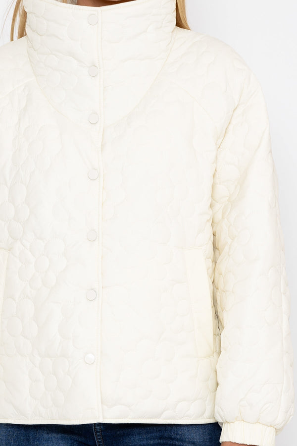 Carraig Donn Cream Floral Quilt Boxy Jacket