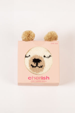 Carraig Donn Cream Fluffy Boxed Slipper Socks