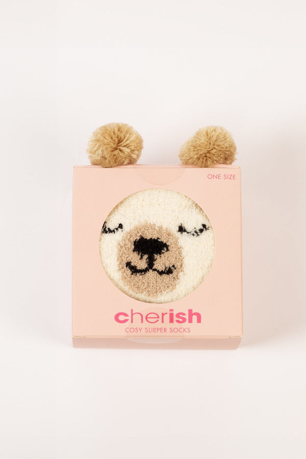 Carraig Donn Cream Fluffy Boxed Slipper Socks