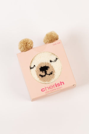 Carraig Donn Cream Fluffy Boxed Slipper Socks