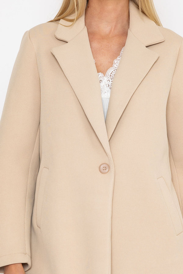 Carraig Donn Cream Scuba Fabric Coat