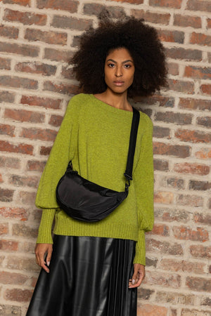 Carraig Donn Crescent Shape Crossbody in Black