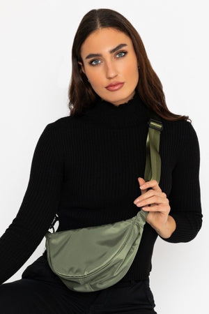 Carraig Donn Crescent Shape Crossbody in Khaki