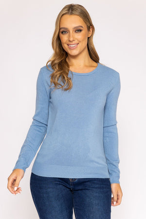 Carraig Donn Crew Neck Cashmilon Knit in Blue
