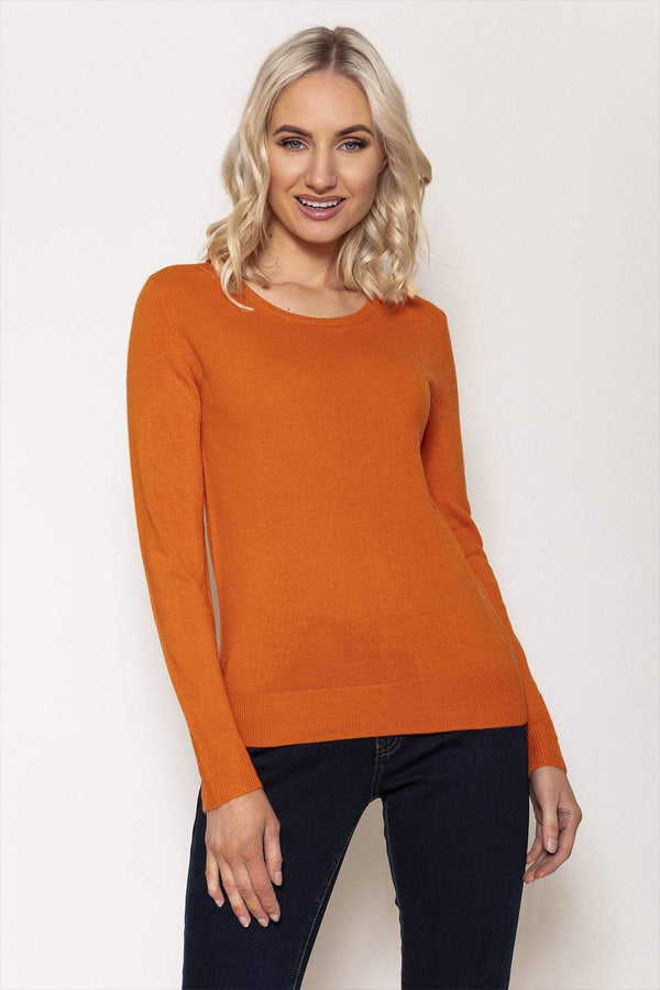 Carraig Donn Crew Neck Cashmilon Knit in Orange