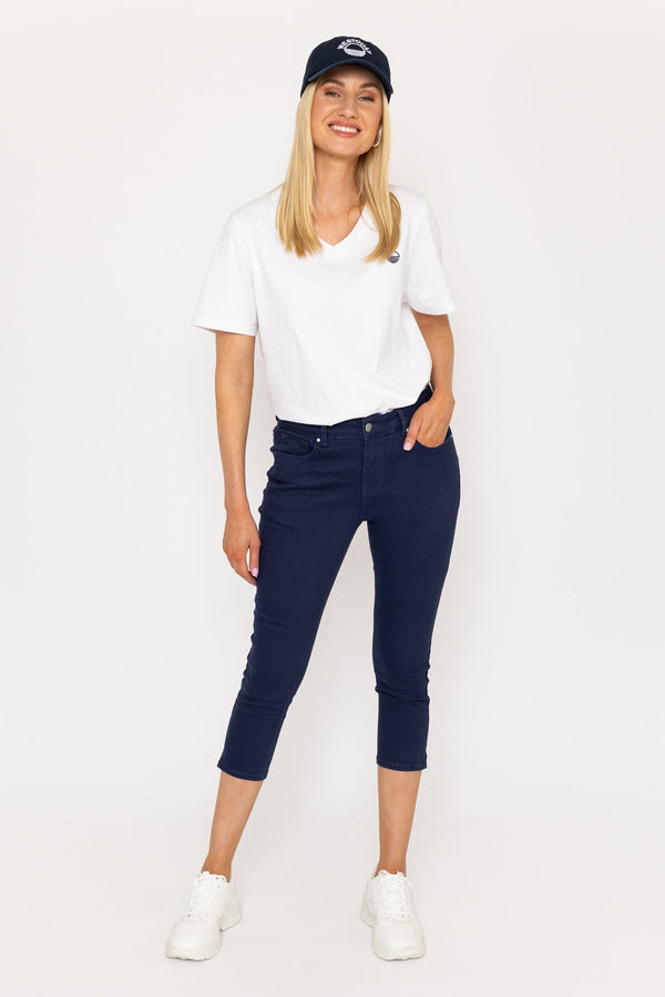 Carraig Donn Crop Stretch Jeans in Navy