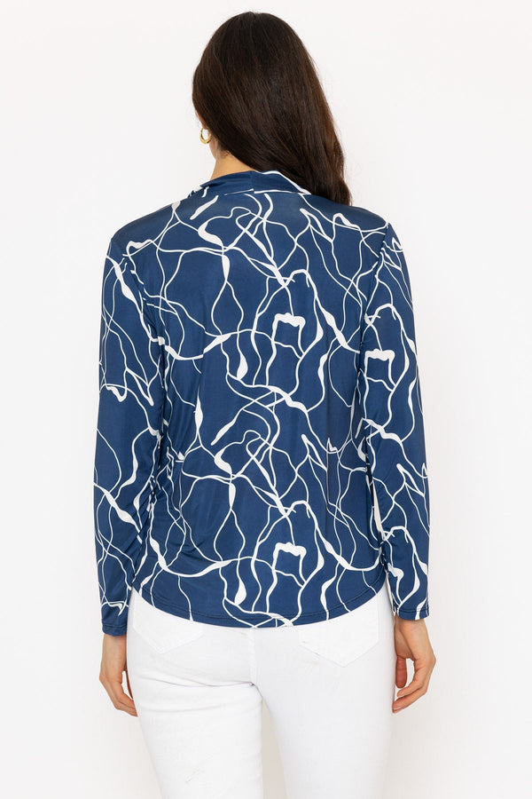 Carraig Donn Cross Over Top in Blue Print
