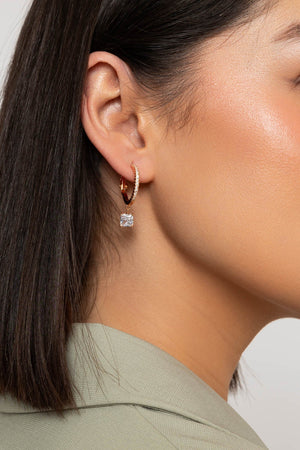 Carraig Donn Crystal Rose Gold Hoop Earrings