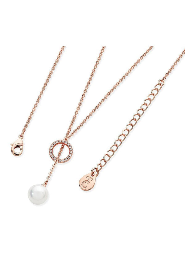 Carraig Donn Cubic Zirconia Circle Pearl Feeder Necklace