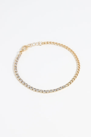 Carraig Donn Curb and Diamante Bracelet in Gold