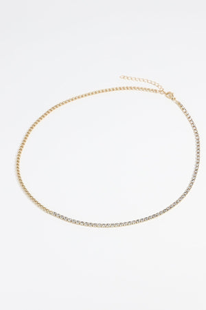 Carraig Donn Curb and Diamante Necklace in Gold