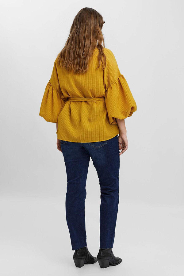 Carraig Donn Curve - 3/4 Length Sleeve Blouse in Gold
