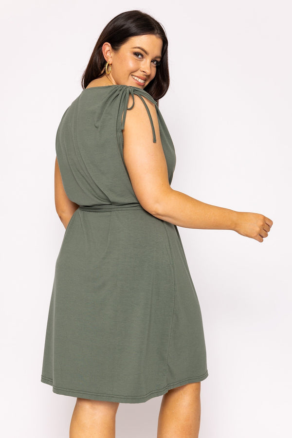 Carraig Donn Curve - Aila Dress in Khaki