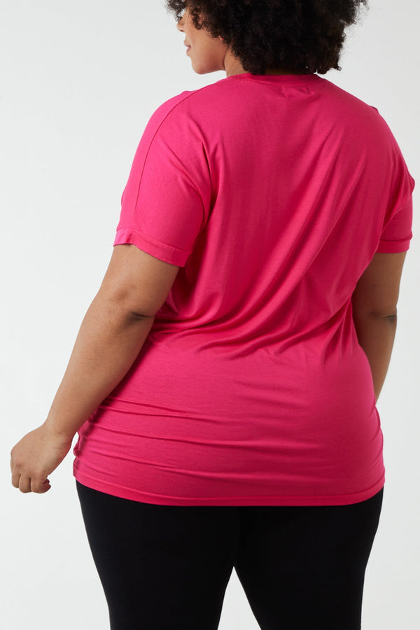 Carraig Donn Curve - Diamante Star Oversized Top in Pink