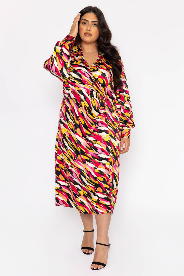 Carraig Donn Curve - Kleo Shirt Dress in Multi Print