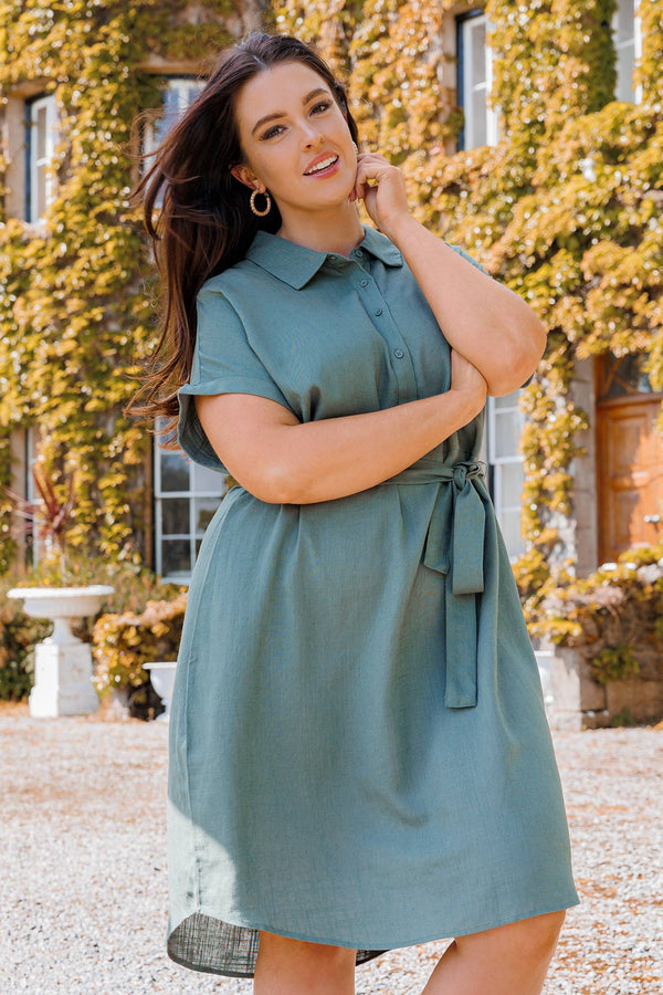 Carraig Donn Curve - Lailah Shirt Dress in Khaki