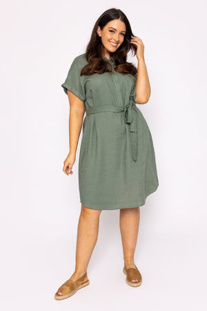 Carraig Donn Curve - Lailah Shirt Dress in Khaki