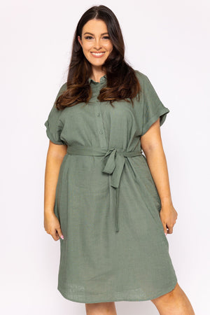 Carraig Donn Curve - Lailah Shirt Dress in Khaki