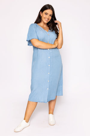 Carraig Donn Curve - Liliana Dress in Light Blue Denim