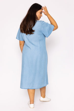 Carraig Donn Curve - Liliana Dress in Light Blue Denim