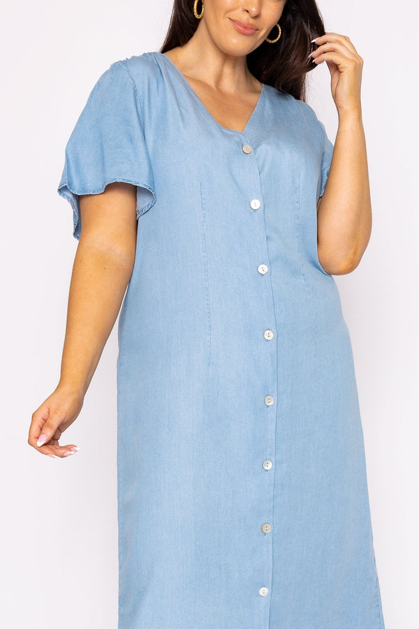 Carraig Donn Curve - Liliana Dress in Light Blue Denim