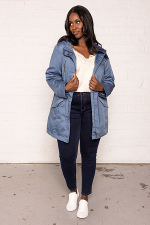 Carraig Donn Curve - Long Parka in Blue