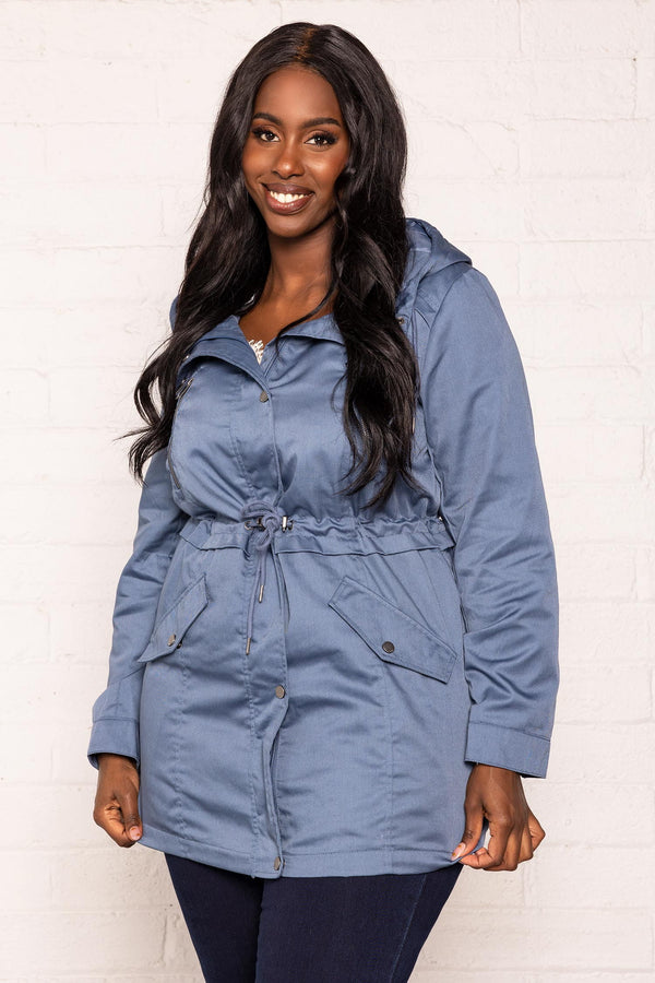 Carraig Donn Curve - Long Parka in Blue