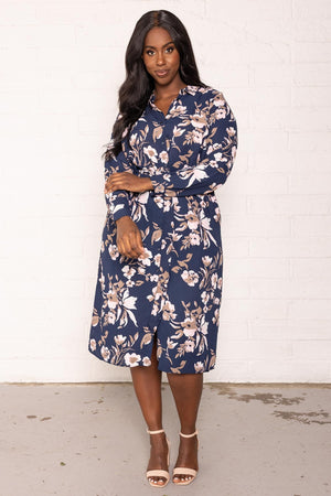 Carraig Donn Curve - Macy Shirt Dress in Navy