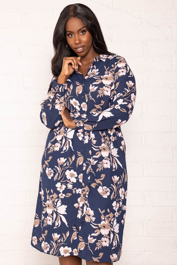 Carraig Donn Curve - Macy Shirt Dress in Navy