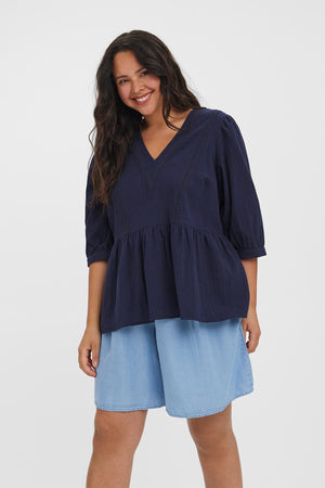 Carraig Donn Curve - Mavis Blouse in Navy
